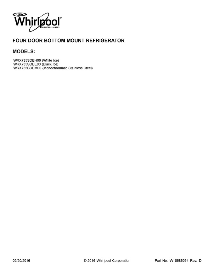 Diagram for WRX735SDBM00